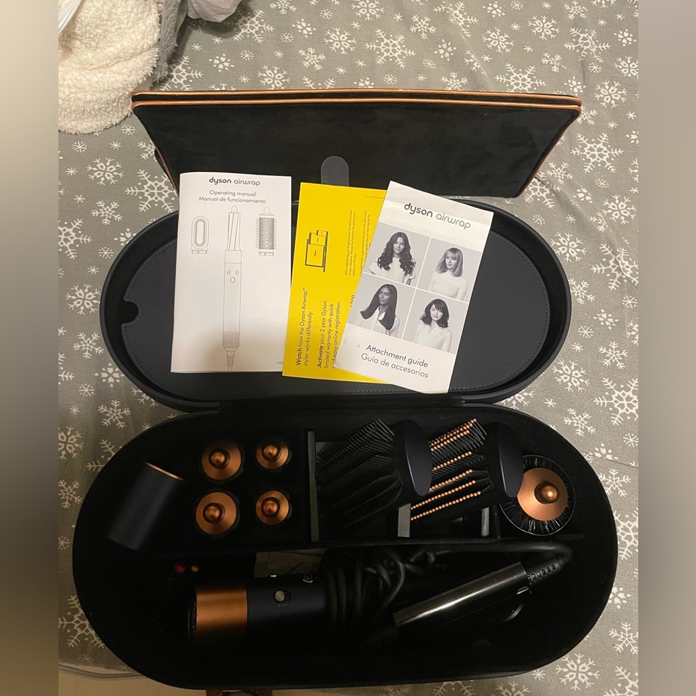 Prussian blue and copper Dyson air wrap